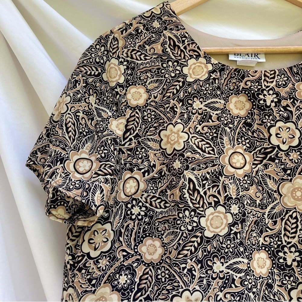 Blair brown and black floral dress, size 12P - Picture 4 of 8